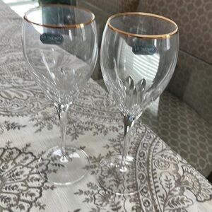 Crystal wine glasses, Glass 8 5/8”, set of 2